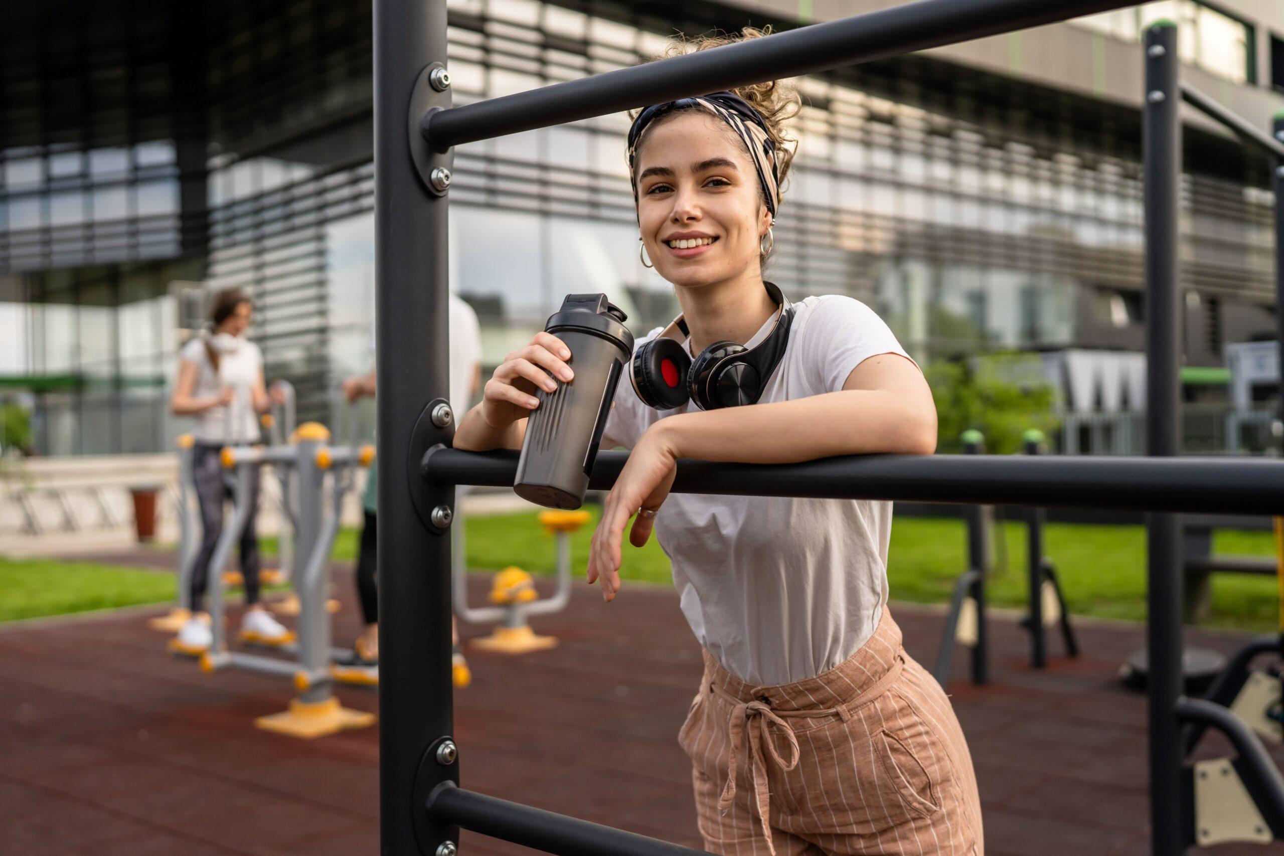 Fitness Shaker nach dem Sport.